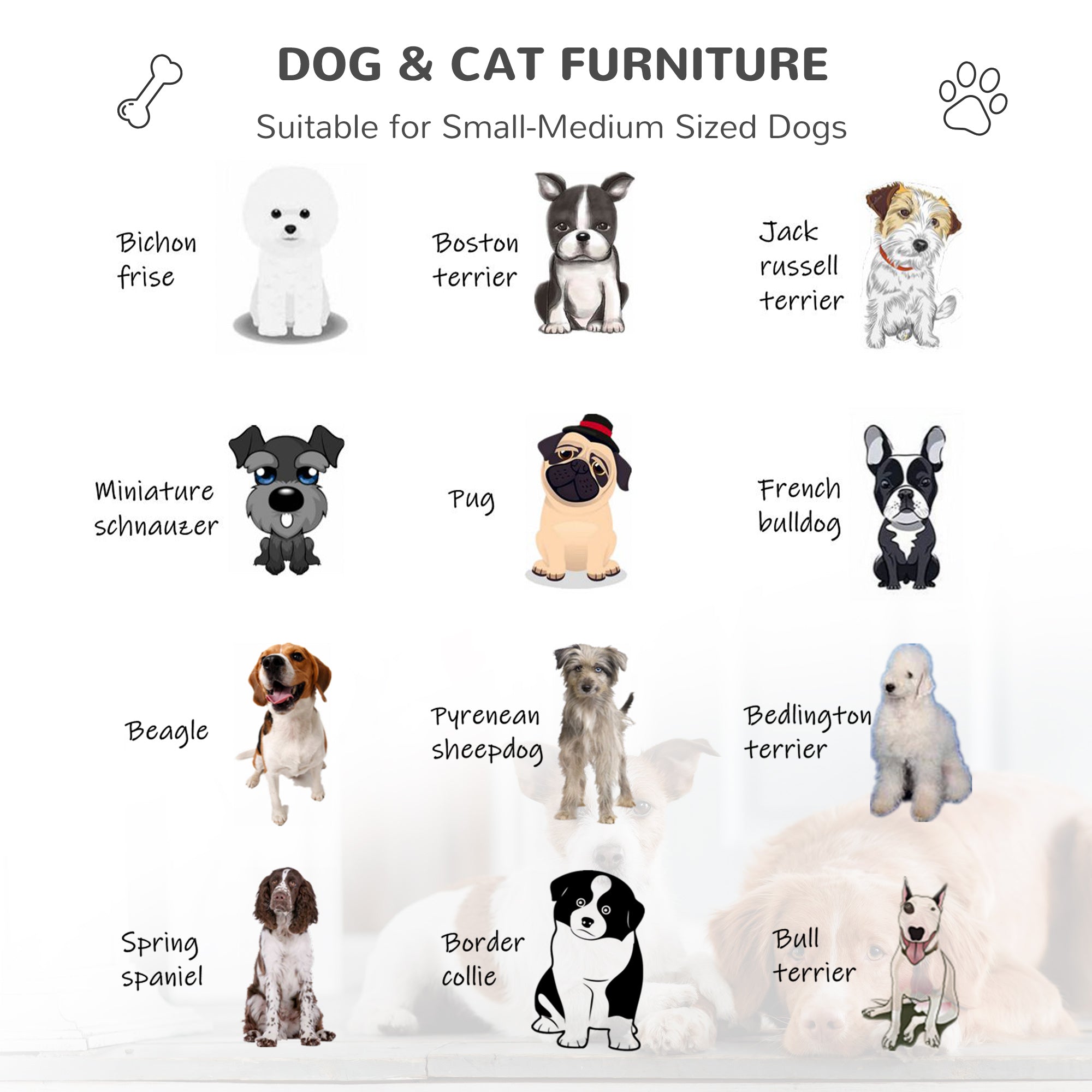 Wicker Pet House Indoor/Outdoor Rattan with Water-Resistant Cushions