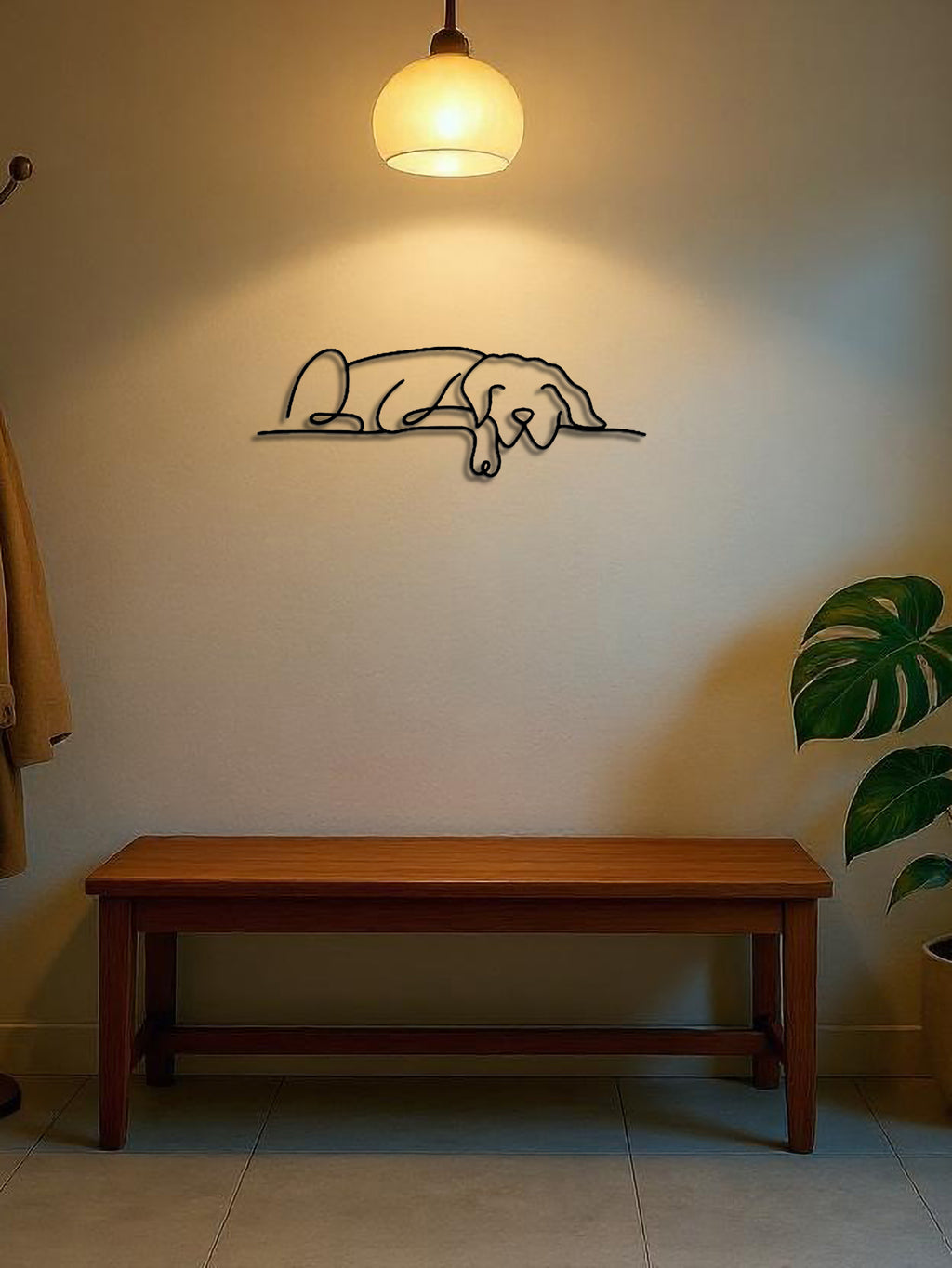 1PC Minimalist Metal Dog Wall Art,Gothic&Boho Decor For Living Room, Bedroom