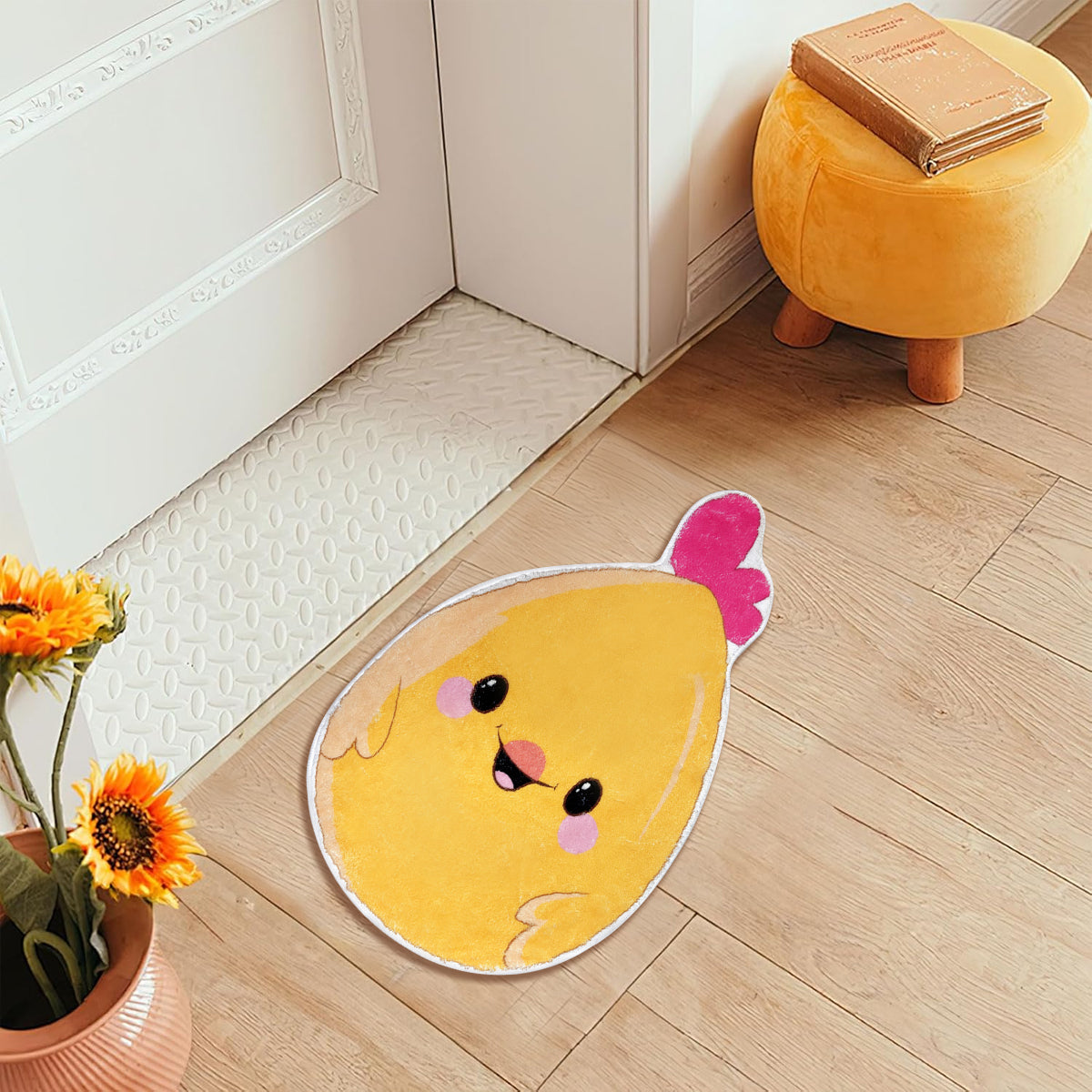 Chick Bathroom Rug 24x15" Cute Non-Slip Washable Spring Home Decor