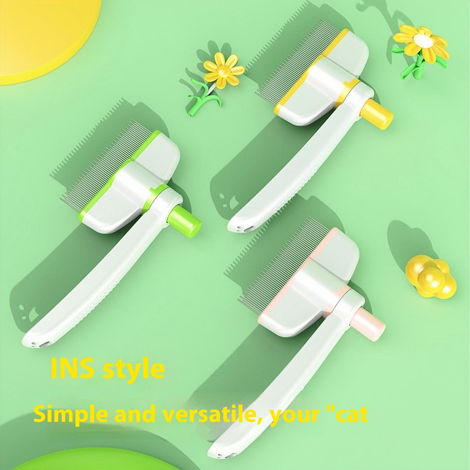 Self-Cleaning Pet Comb, Floating Hair & Mat Removal Brush for Dogs & Cats