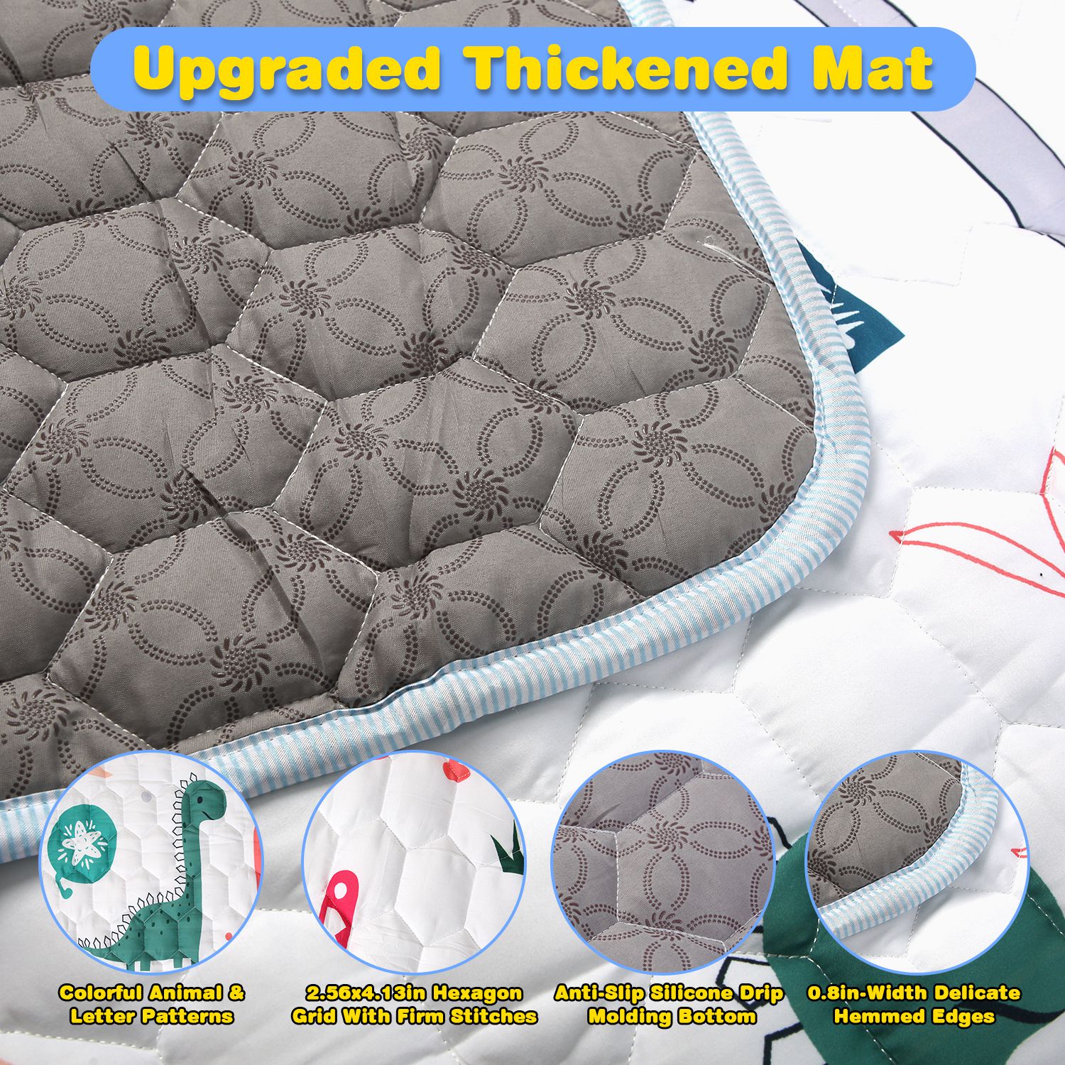 1Pc 71x59IN Or 50X50IN Baby Play Mat Non-Slip Baby Crawling Mat Foldable Playpen Mat Machine Washable For Newborns Infants Babies Toddlers