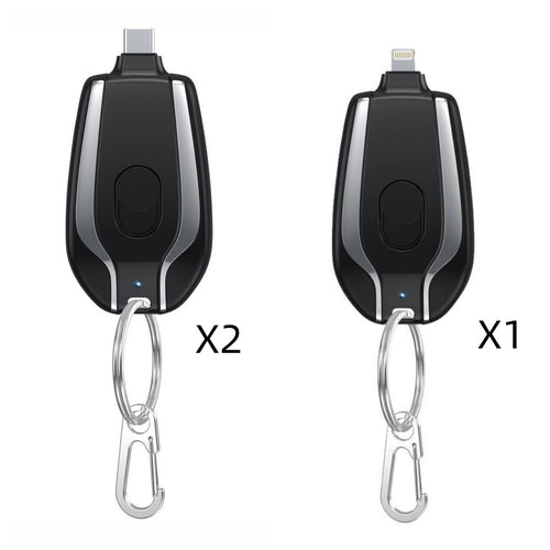 1500mAh Mini Keychain Power Bank, Type-C Portable Charger for Fast Emergency Use