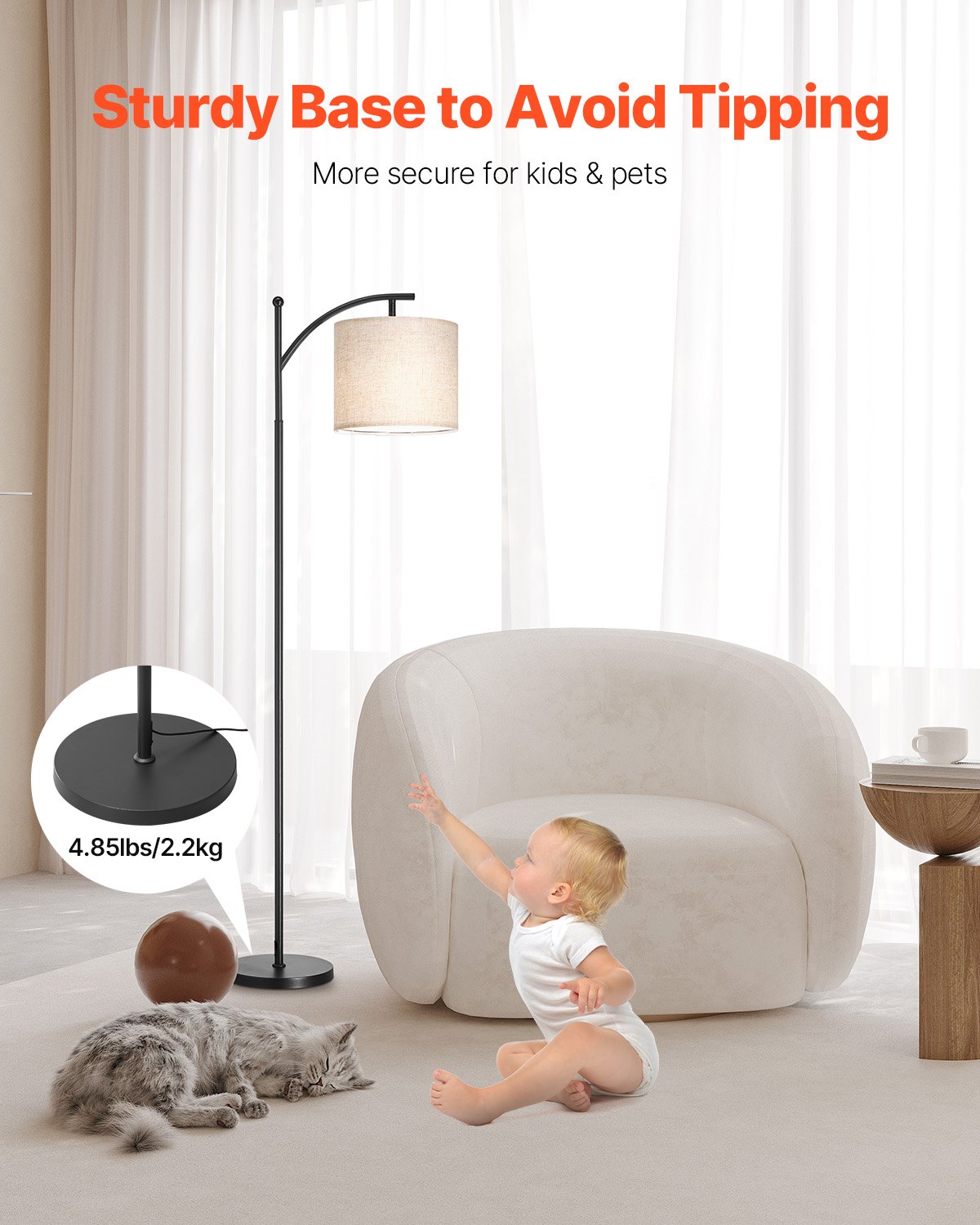 Floor Lamp Dimmable Color Temperature Living Room Lamp With Remote Control