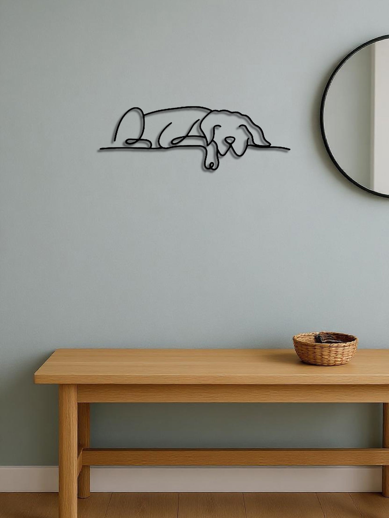 1PC Minimalist Metal Dog Wall Art,Gothic&Boho Decor For Living Room, Bedroom