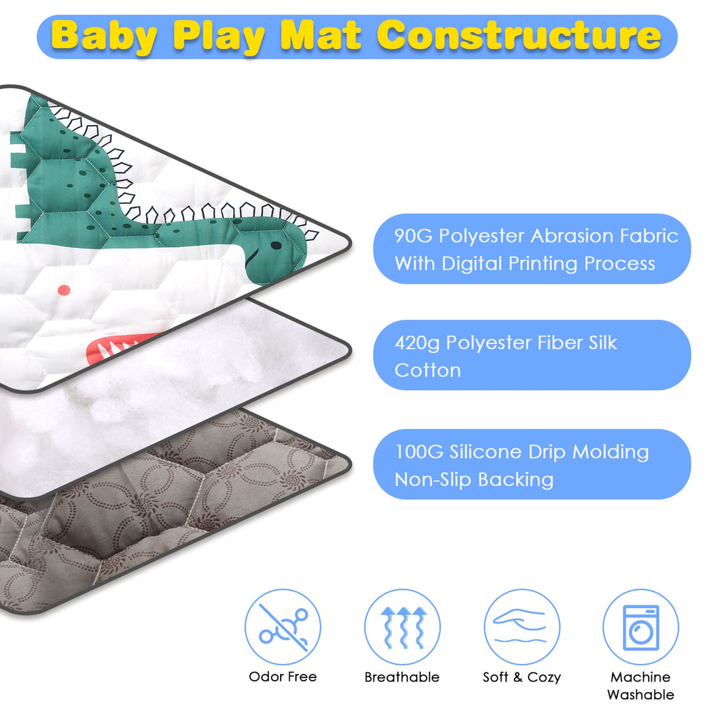 1Pc 71x59IN Or 50X50IN Baby Play Mat Non-Slip Baby Crawling Mat Foldable Playpen Mat Machine Washable For Newborns Infants Babies Toddlers