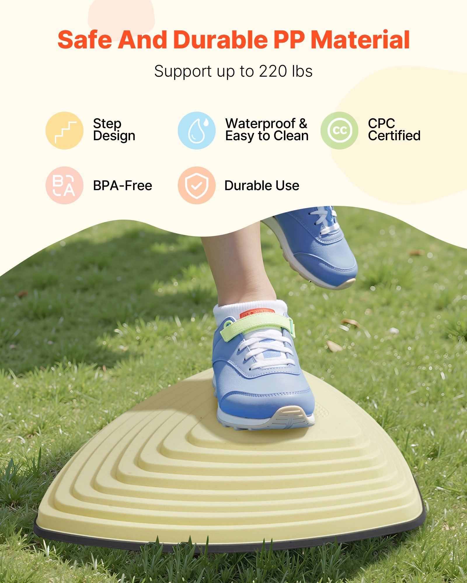 Balance Stepping Stones For Kids, 6 PCS, Up To 220 Lbs, Non-Slip Toddlers Sensory Stepping Stones, Obstacle Course Coordination Game Toys Indoor Or Outdoor Play For Children Aged 3 4 5 6 7 8+
