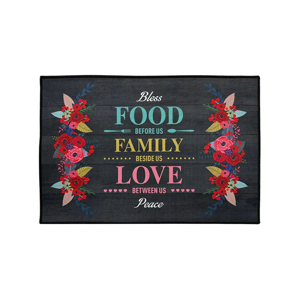 Printed Non-Slip Absorbent Door Mat Durable Polyester Kitchen Design