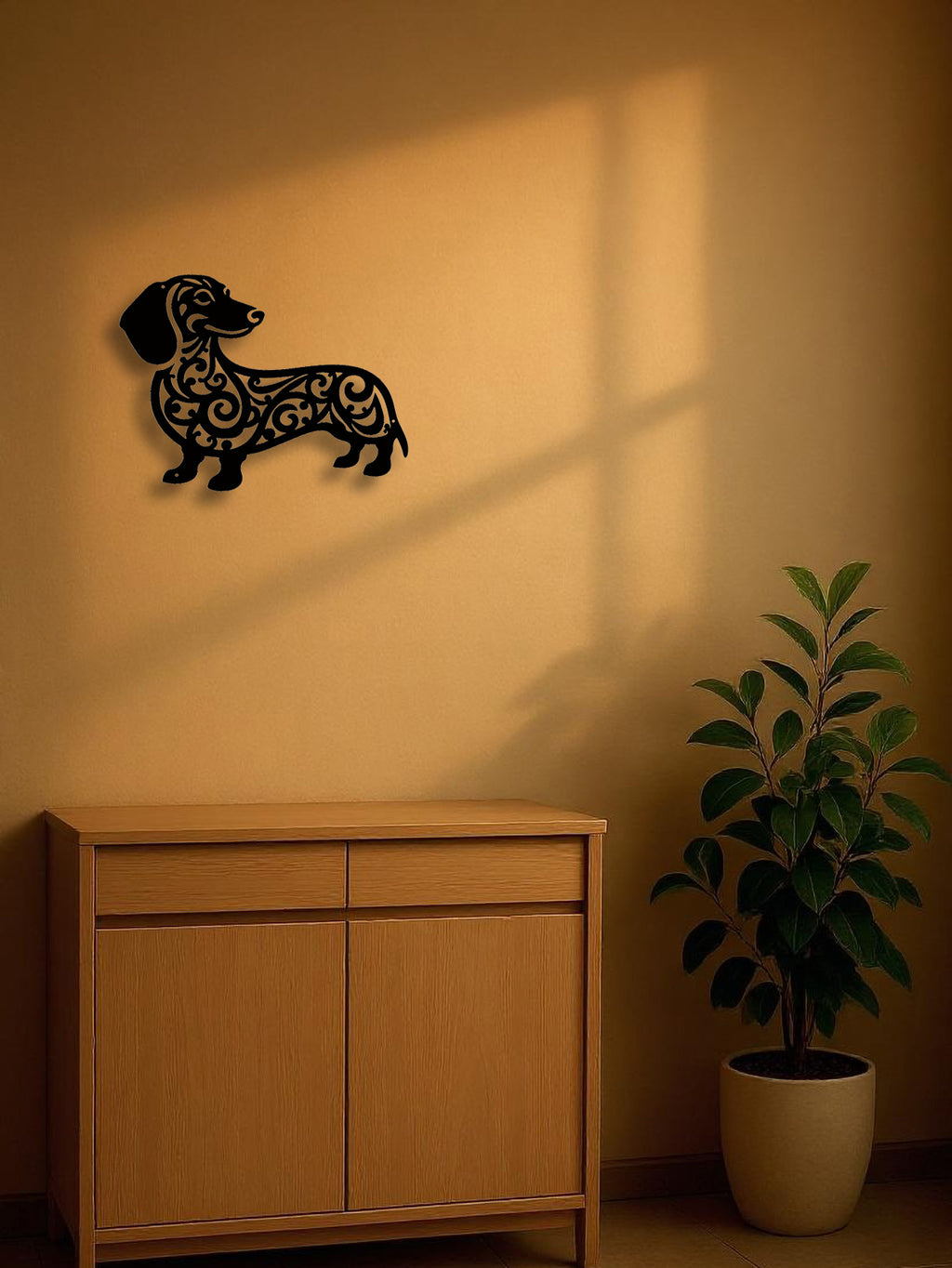 Iron Dachshund Dog Metal Wall Art,Modern Home & Outdoor Decor For Living Room