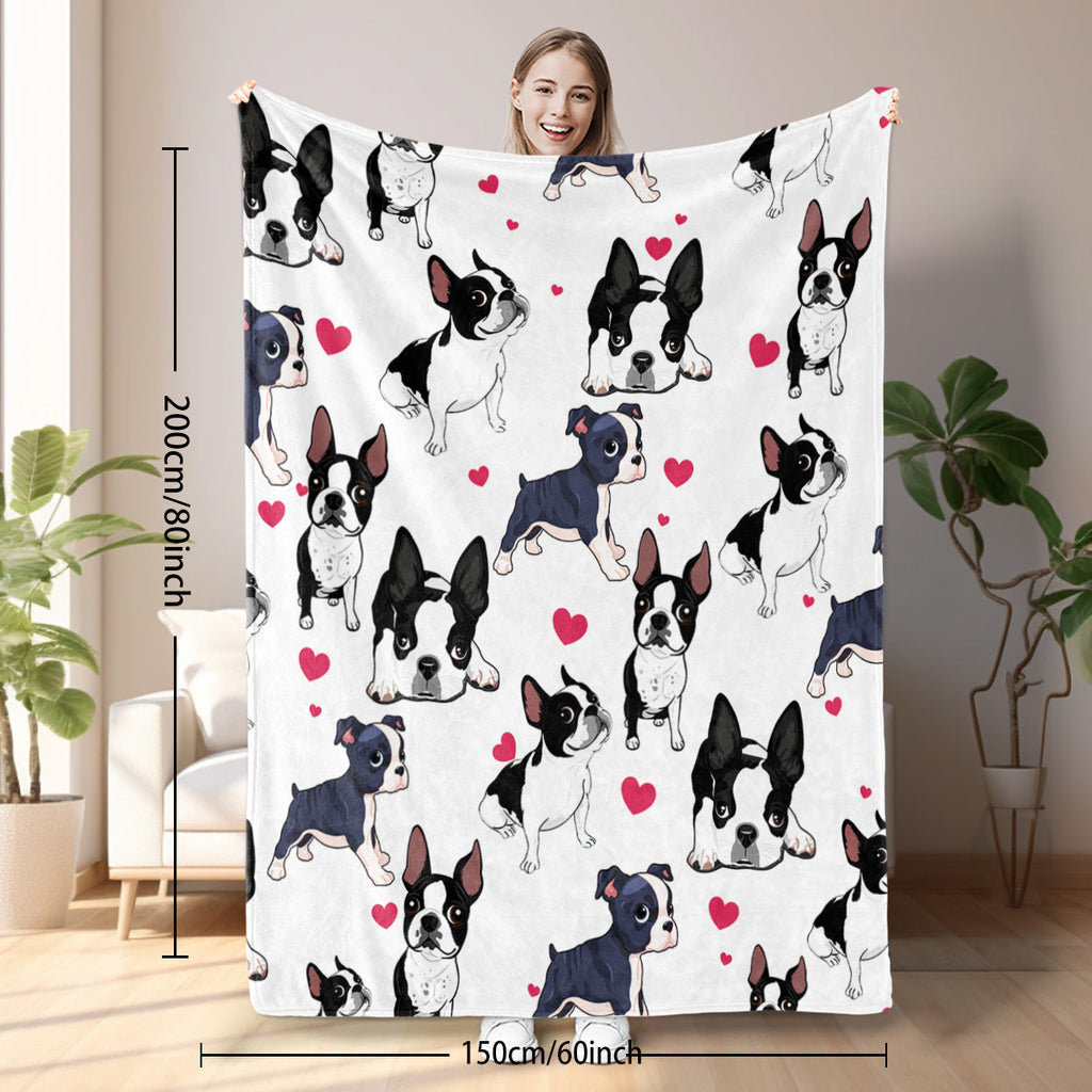 1pc Adorable Fleece Dog Blanket - Soft, Cozy, Lightweight, Warm, Flannel Throw For Couch, Bed, Sofa, Living Room Decor - Perfect For Snuggling Up On Chilly Days 75x100cm,130x150cm,150x200cm
