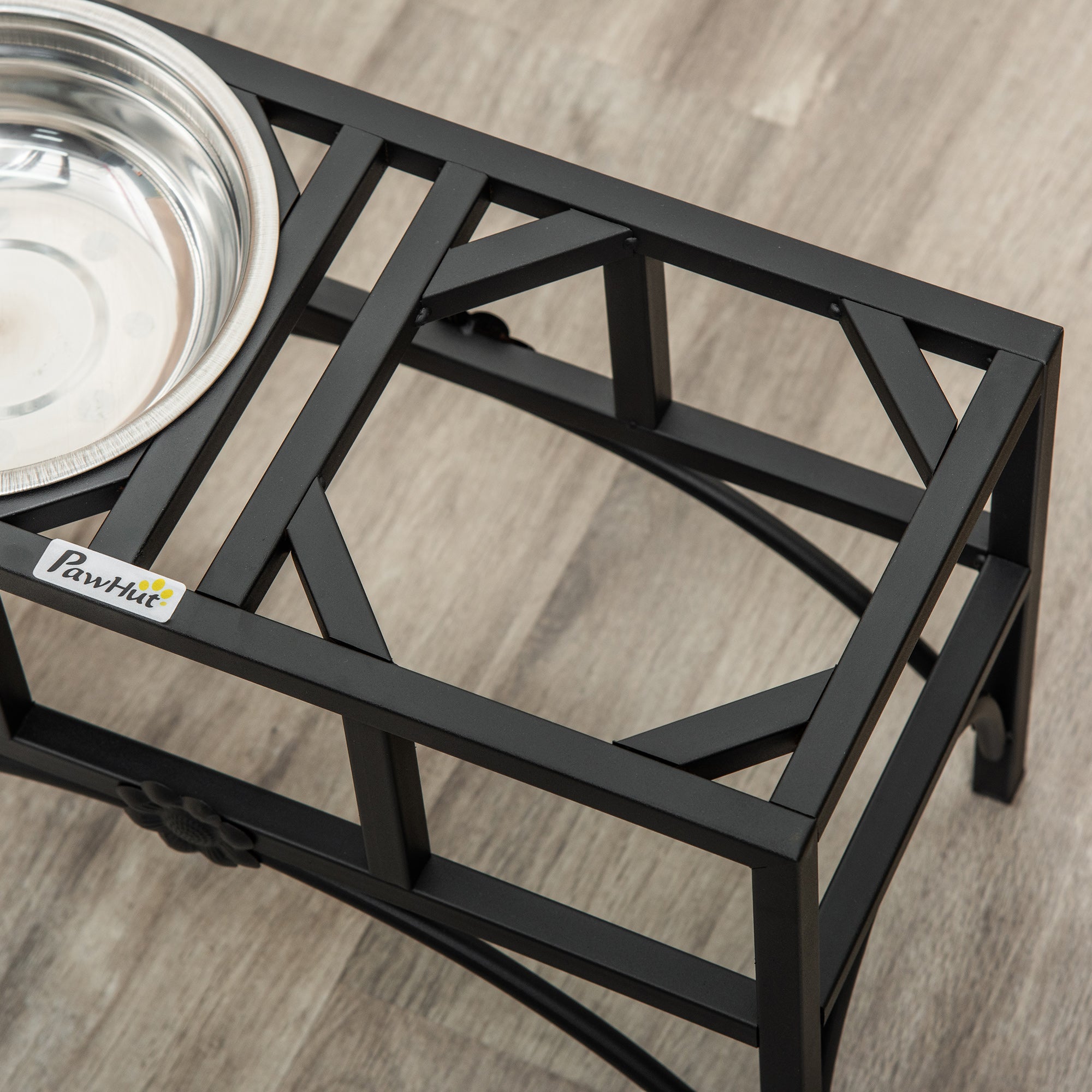 17" Double Stainless Steel Heavy Duty Dog Food Bowl Elevated Pet Feeding Station