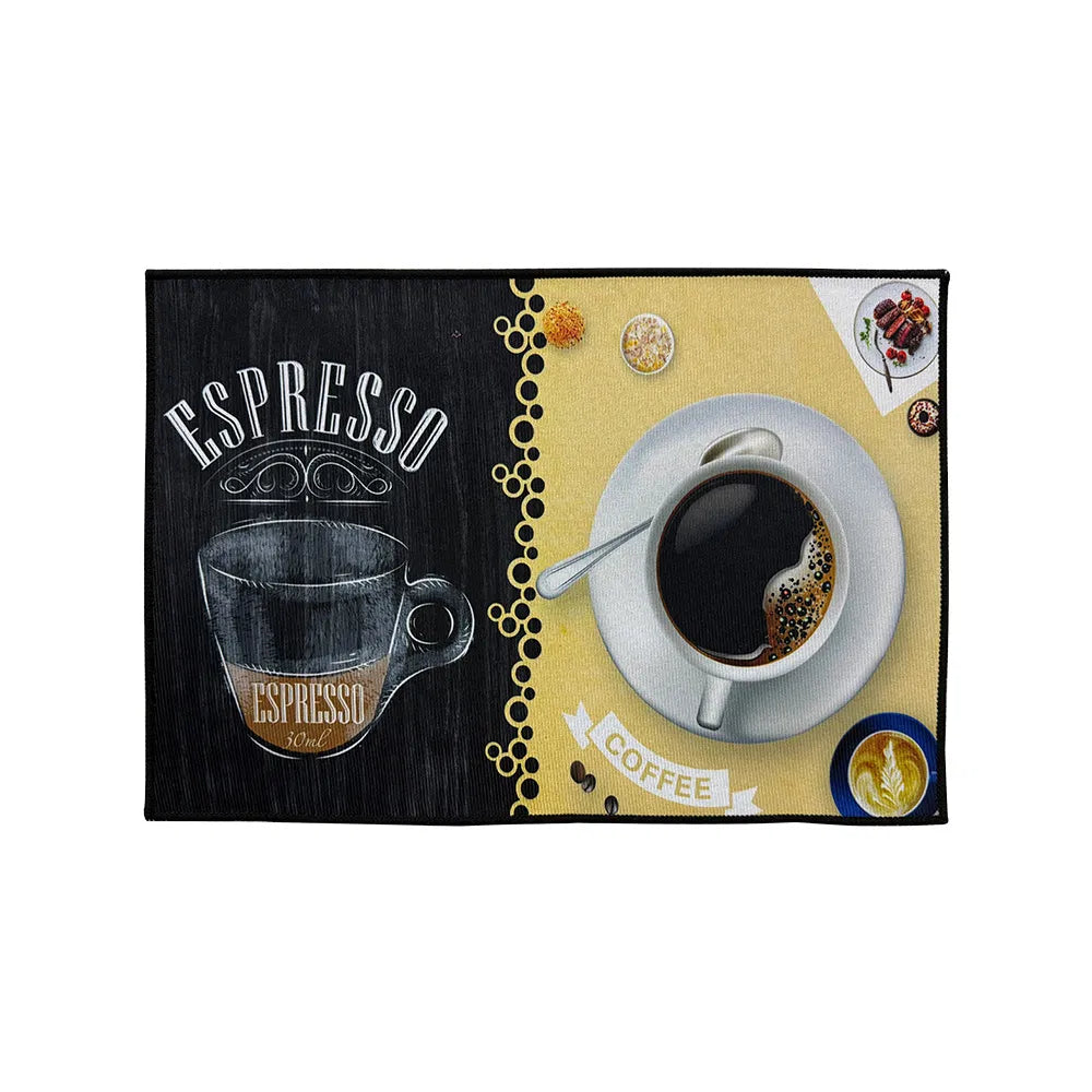 Printed Non-Slip Absorbent Door Mat Durable Polyester Kitchen Design