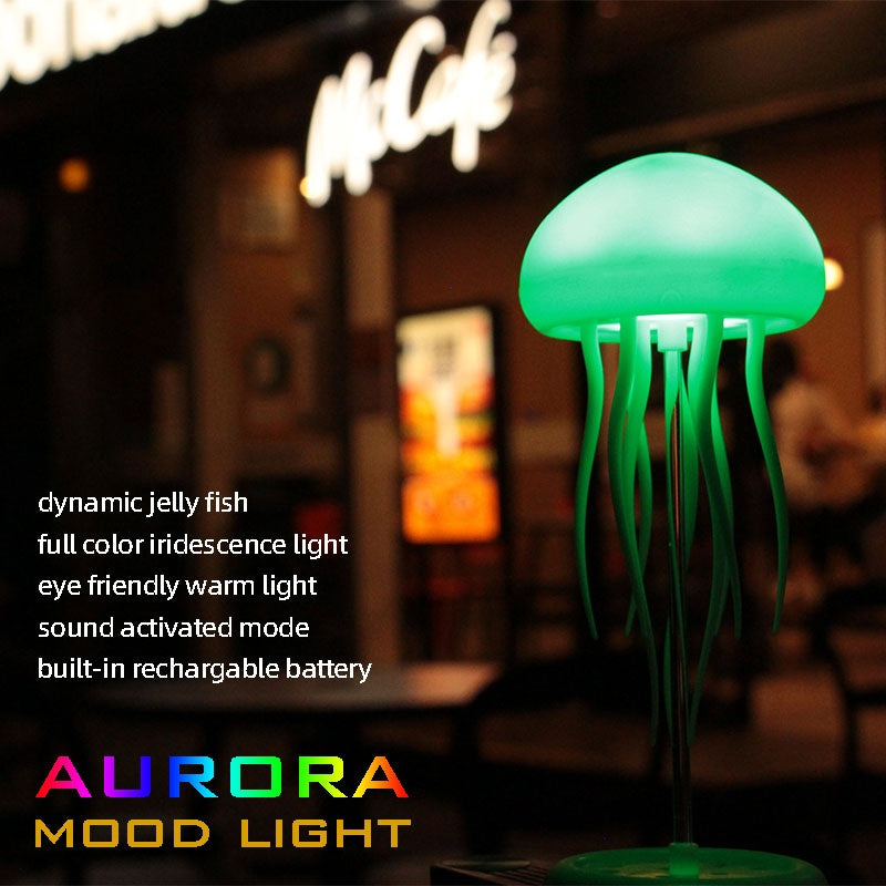 LED Jellyfish Light RGB Gradient Jellyfish Light With Dancing Legs And Touch Sensor, Rechargeable Cute Table Lamp For Bedroom, Living Room