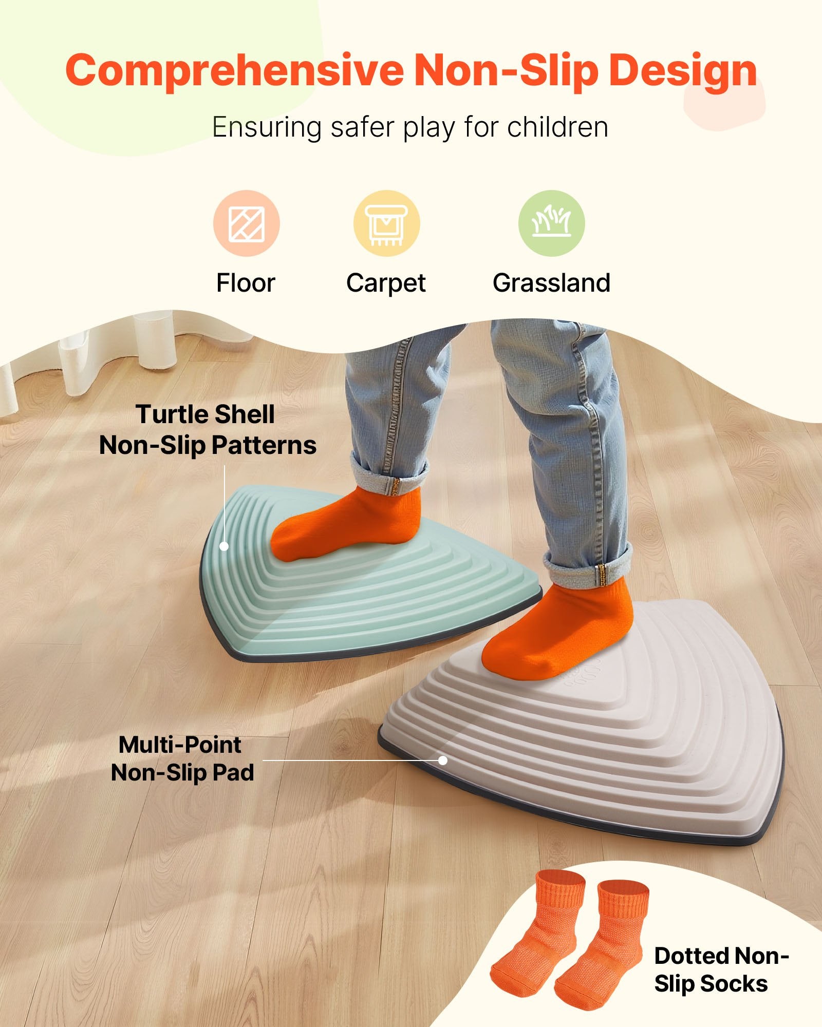 Balance Stepping Stones For Kids, 6 PCS, Up To 220 Lbs, Non-Slip Toddlers Sensory Stepping Stones, Obstacle Course Coordination Game Toys Indoor Or Outdoor Play For Children Aged 3 4 5 6 7 8+