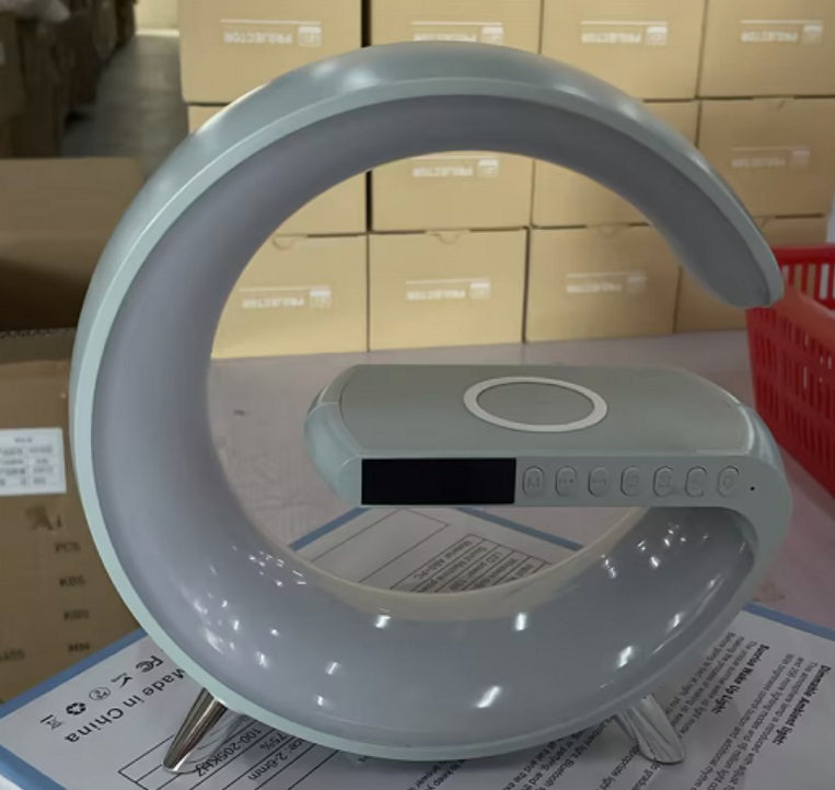 Intelligent G-Shaped LED Lamp with Bluetooth Speaker & Wireless Charger