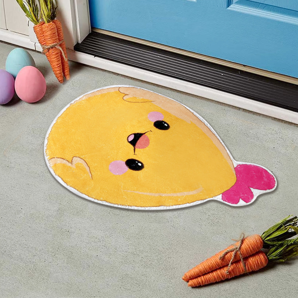Chick Bathroom Rug 24x15" Cute Non-Slip Washable Spring Home Decor