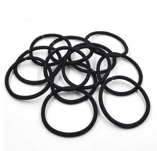 100 pcs Black Elastic Hair Bands Ponytail Holders, Hair Ties for Kids & Girls