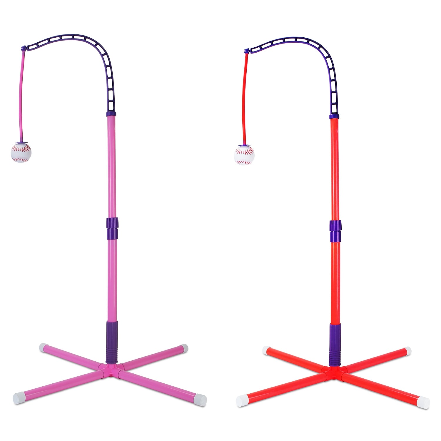 1Set 3 In 1 Baseball Toy Set For 3 To 5Years Old Kids And Toddlers Includes Tee Ball Stand Hanging Tee Automatic Ball Launcher With Adjustable Height For Indoor Outdoor Play Perfect Gift