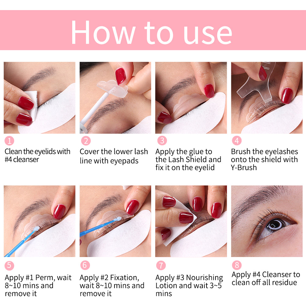 10 Pairs Lash Lift Lotion Set, Perming Kit 8–12 Min with Convenient Makeup Tools