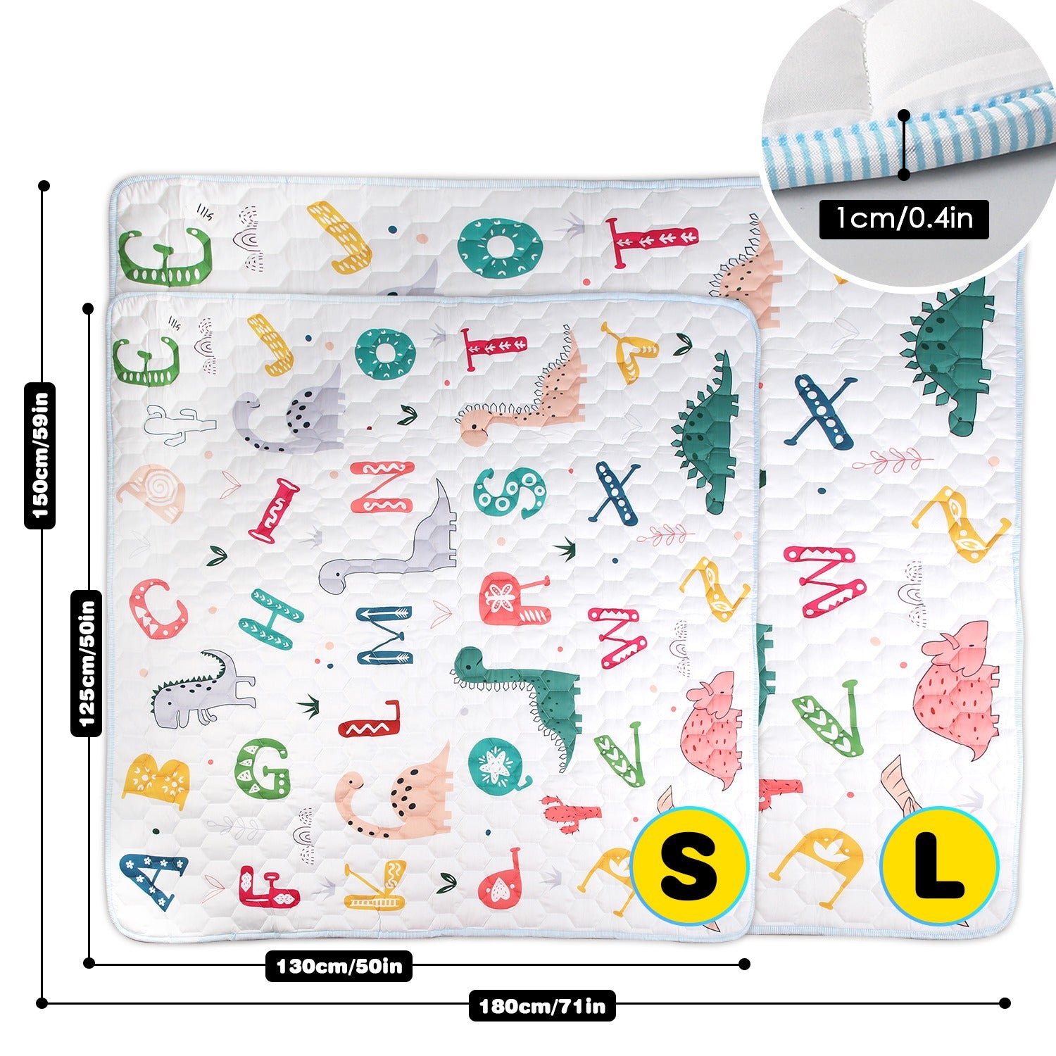 1Pc 71x59IN Or 50X50IN Baby Play Mat Non-Slip Baby Crawling Mat Foldable Playpen Mat Machine Washable For Newborns Infants Babies Toddlers