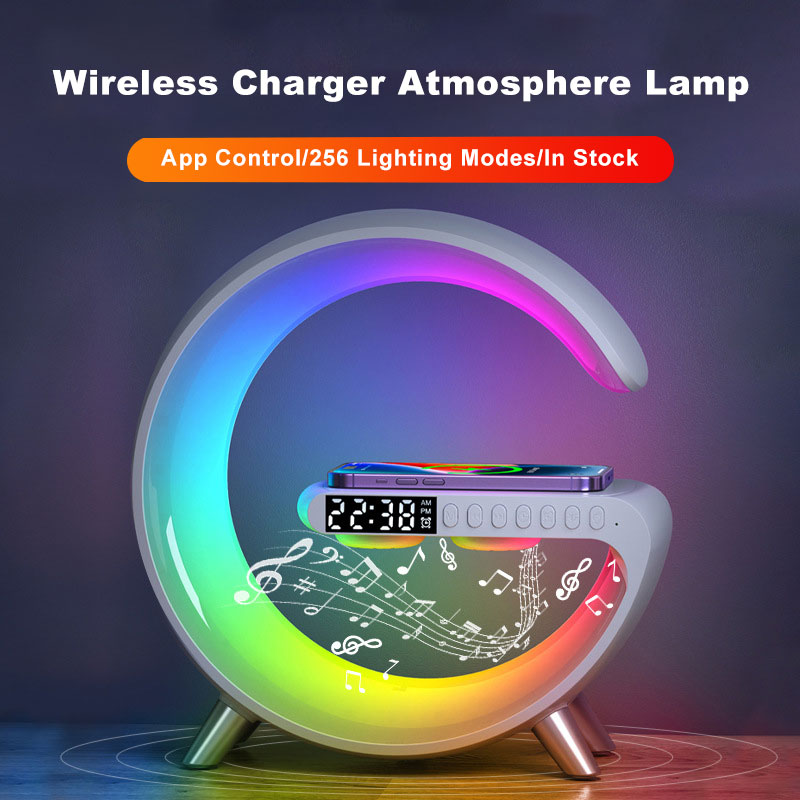 Intelligent G-Shaped LED Lamp with Bluetooth Speaker & Wireless Charger