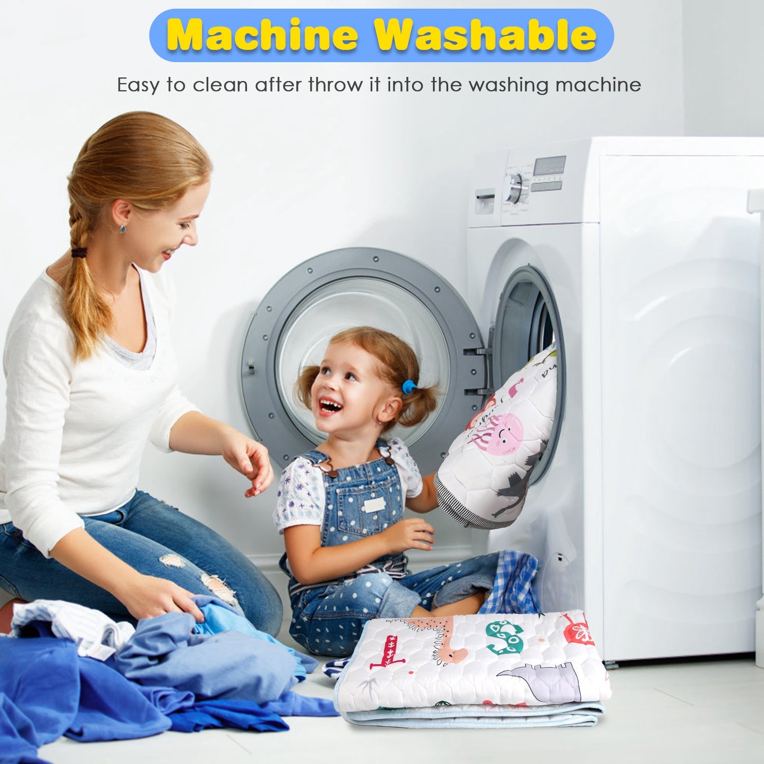 1Pc 71x59IN Or 50X50IN Baby Play Mat Non-Slip Baby Crawling Mat Foldable Playpen Mat Machine Washable For Newborns Infants Babies Toddlers