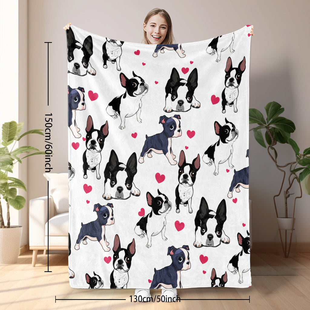 1pc Adorable Fleece Dog Blanket - Soft, Cozy, Lightweight, Warm, Flannel Throw For Couch, Bed, Sofa, Living Room Decor - Perfect For Snuggling Up On Chilly Days 75x100cm,130x150cm,150x200cm