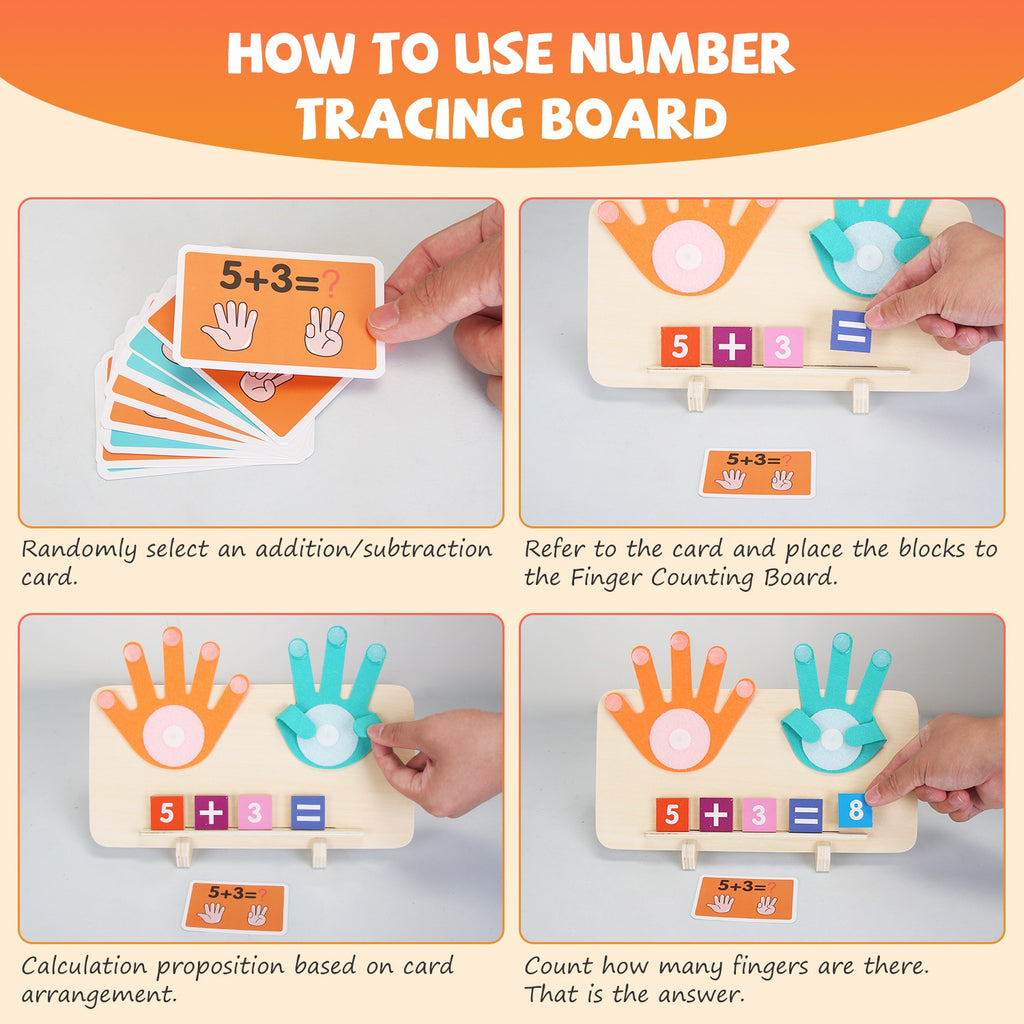 Talking Flash Cards & Finger Counting Math Board, Interactive Learning Toy for Kids 3+