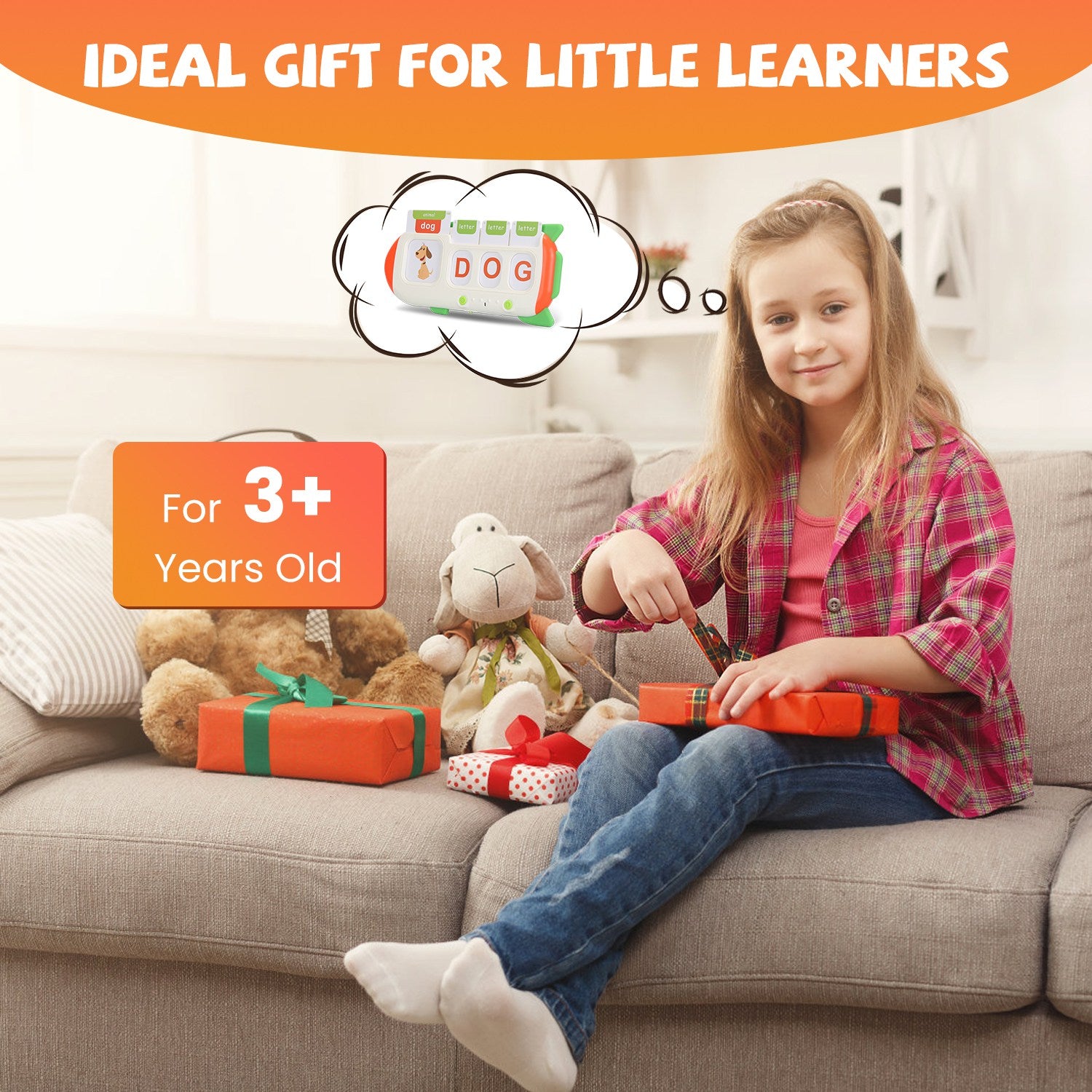 Talking Flash Cards & Finger Counting Math Board, Interactive Learning Toy for Kids 3+