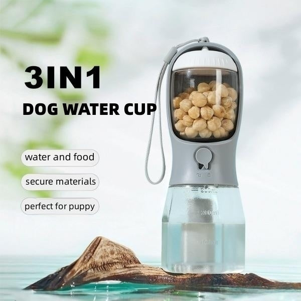 3-in-1 Portable Dog Water Cup, Food & Waste Bag, Multi-Functional Pet Supply