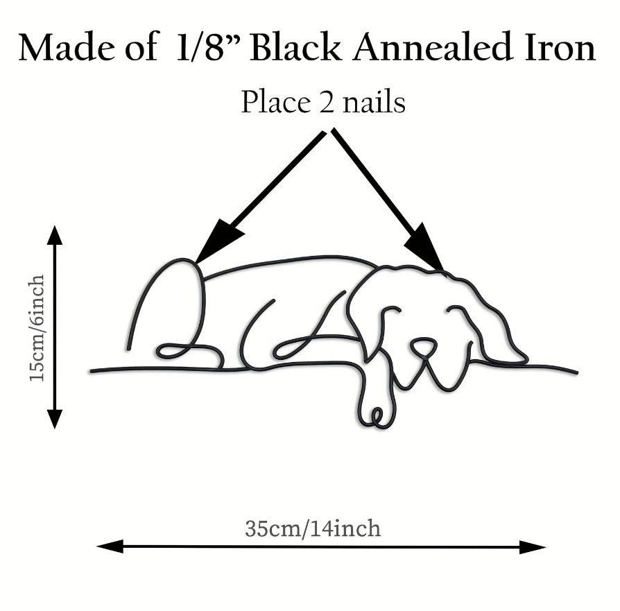 1PC Minimalist Metal Dog Wall Art,Gothic&Boho Decor For Living Room, Bedroom