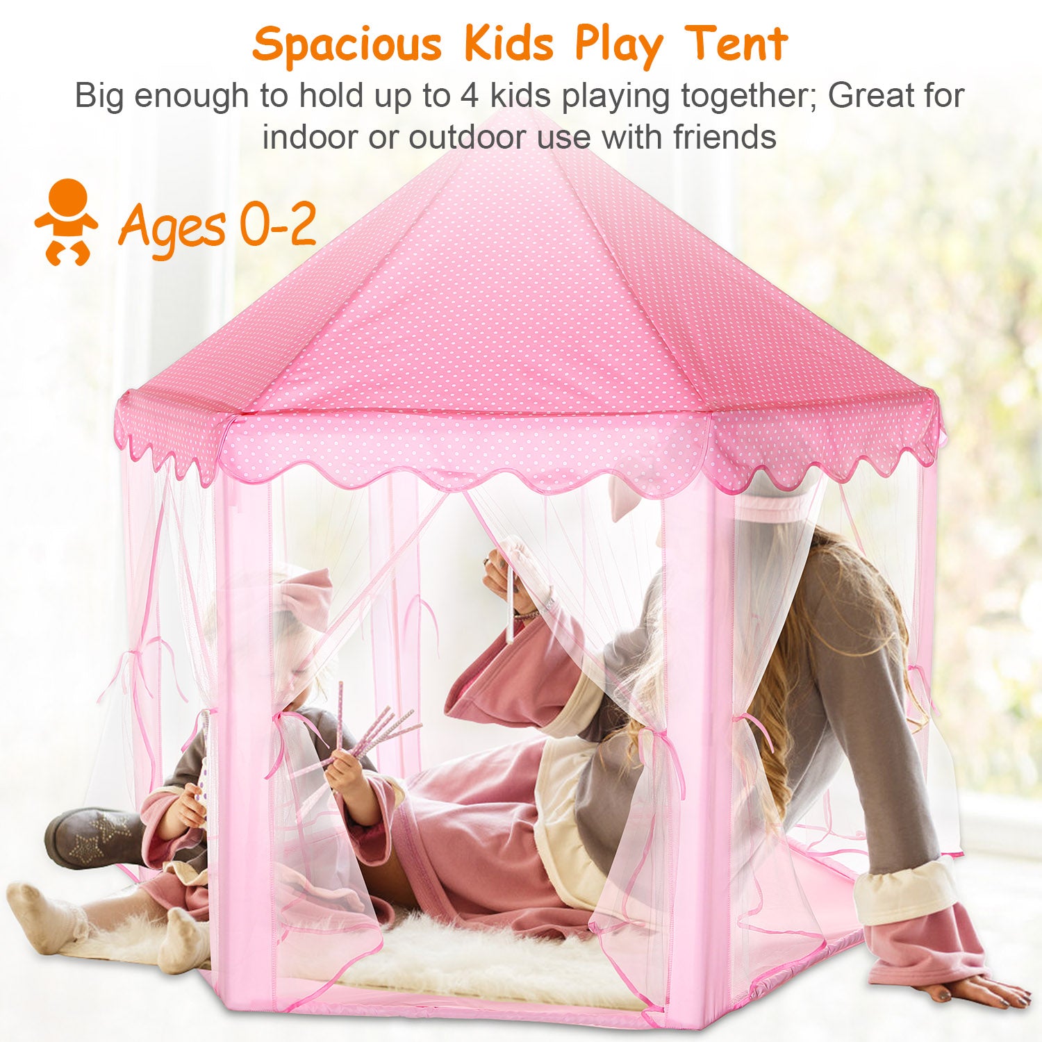 1Pc Kids Play Tents Princess For Girls Princess Castle Children Playhouse Indoor Outdoor Use With Carry Case