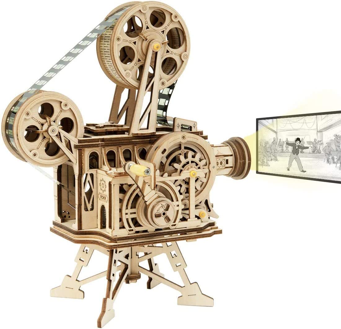 ROKR 3D Wooden Puzzle Vitascope Mechanical Movie Projector Toy Kit