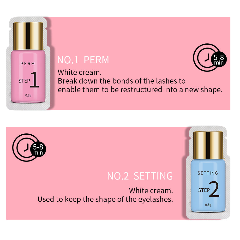 10 Pairs Lash Lift Lotion Set, Perming Kit 8–12 Min with Convenient Makeup Tools