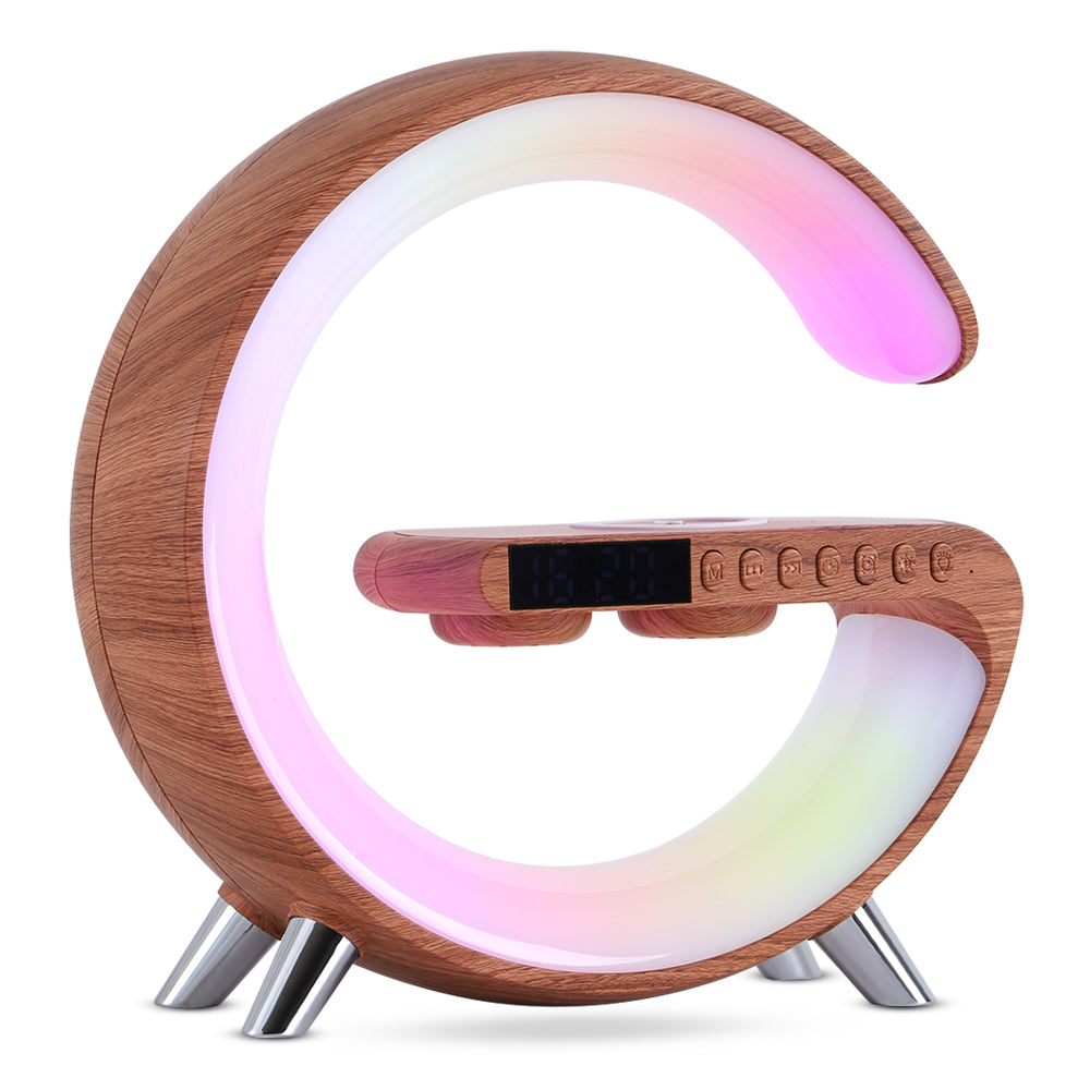 Intelligent G-Shaped LED Lamp with Bluetooth Speaker & Wireless Charger