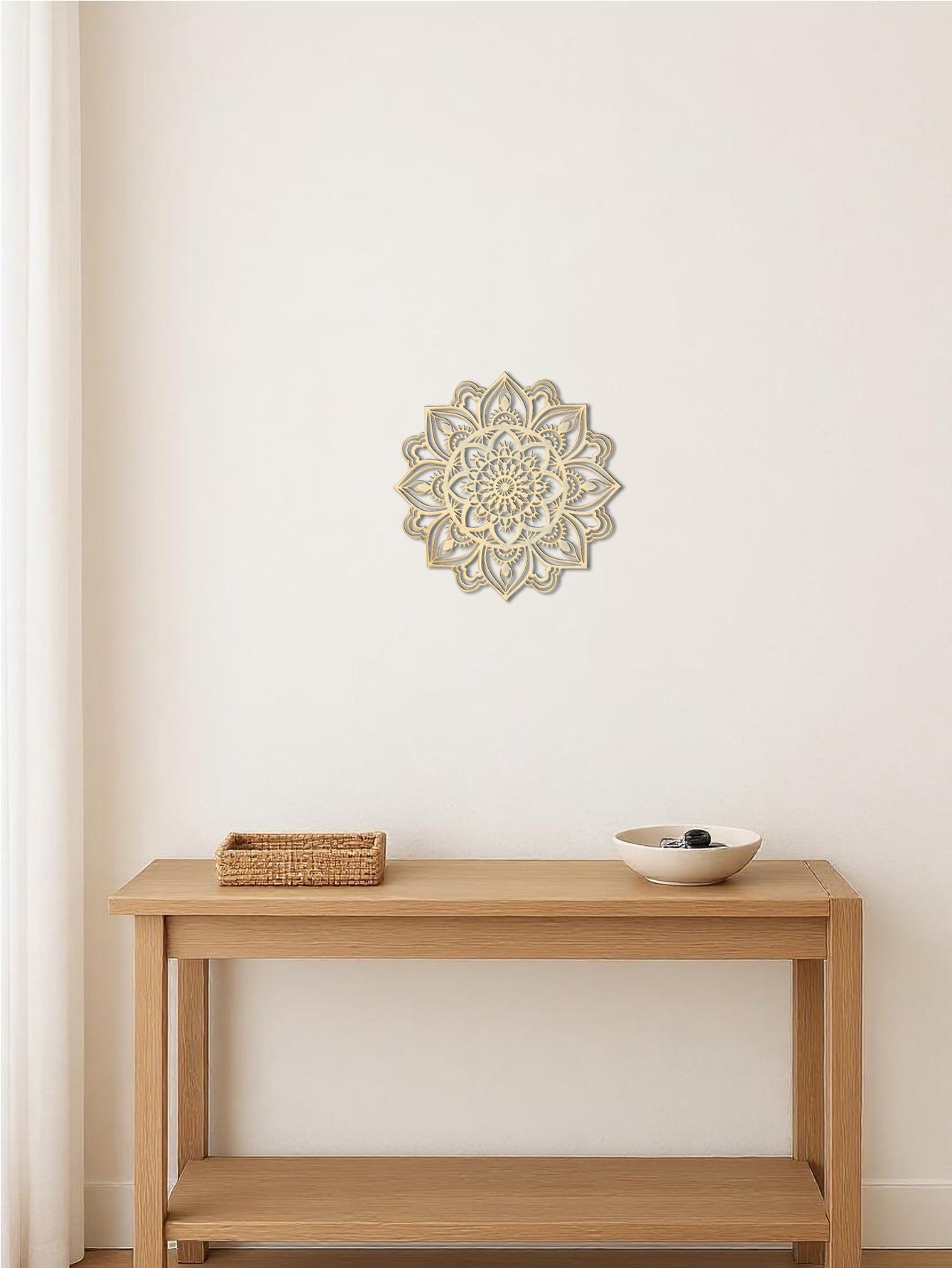 Hand-Hammered Moroccan Metal Mandala Wall Art - Bohemian Living Room Decor